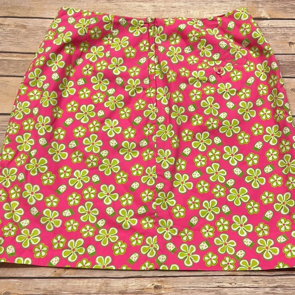 Lilly Pulitzer Dune Buggy Pink and Green Floral Print Skirt Size 8 - Picture 4 of 7